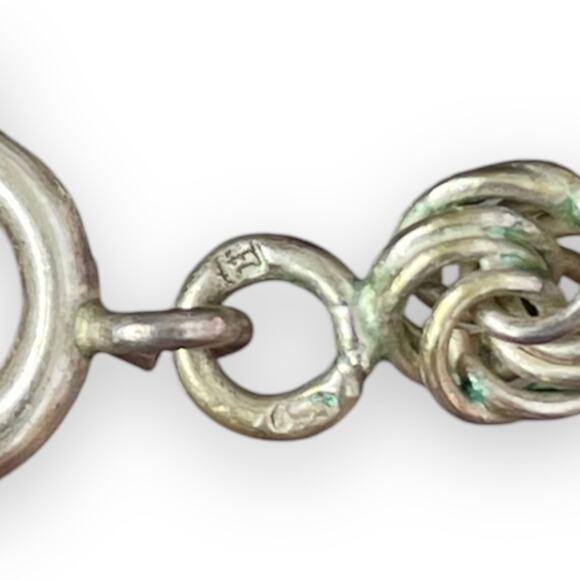 Vermeil Sterling Curled Spirals Link necklace 18 inch - Picture 4 of 4